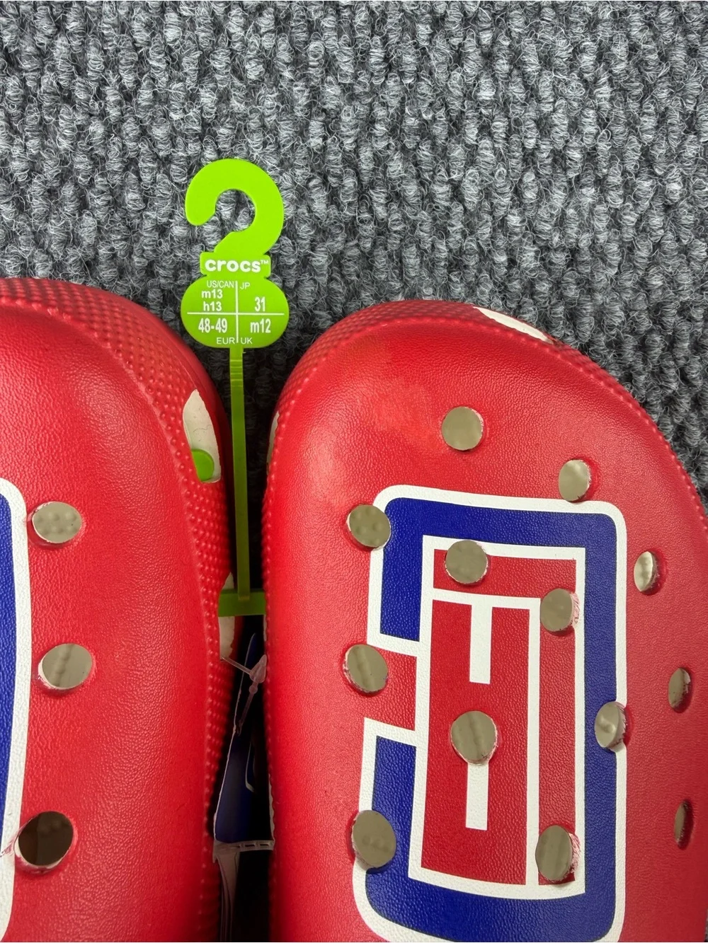 Crocs Classic Clog Official Los Angeles Clippers NBA Red Slip On Size Men's 13